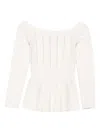 Elisabetta Franchi Pleated Panelled Top In White
