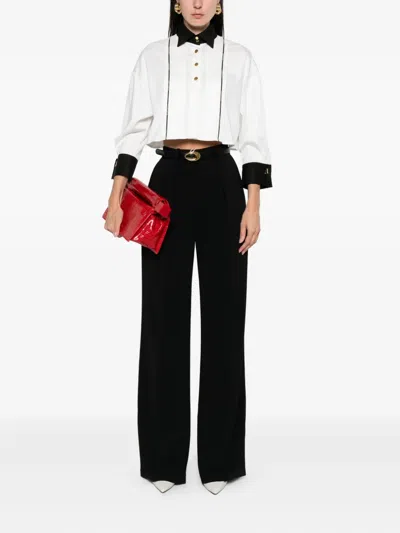 Elisabetta Franchi Pleated Shirt In Black