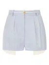 Elisabetta Franchi Pleated Tailored Shorts In Blue