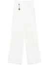 Elisabetta Franchi High-waisted Trousers Wide-leg Design Front Pleats In White