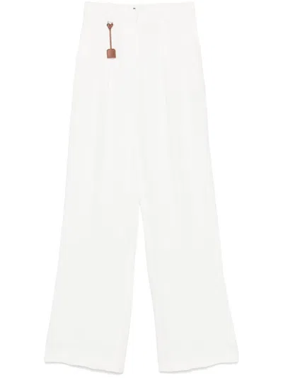 Elisabetta Franchi Pleated Trousers In Beige