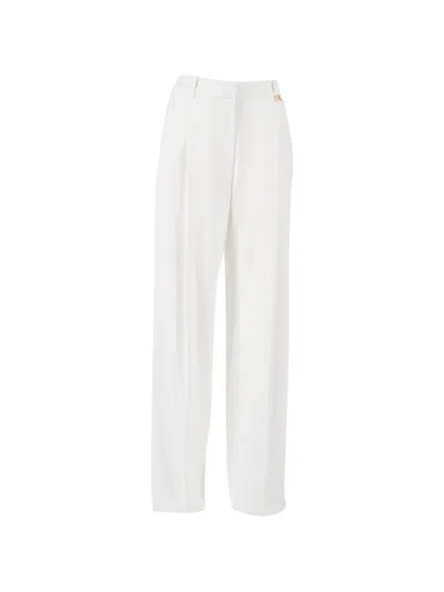 Elisabetta Franchi Pleated Trousers In White