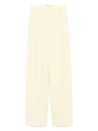 Elisabetta Franchi Pleated Trousers In Yellow