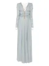 Elisabetta Franchi Long Sleeves Long Dress In Blue
