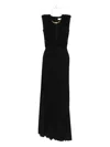 Elisabetta Franchi Long Sleeveless Dress With Deep V-neckline In Black