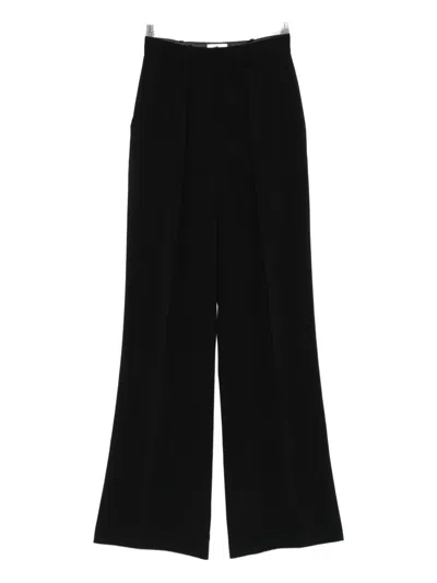 Elisabetta Franchi Pleated Wide-leg Trousers In Black