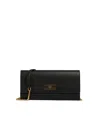 Elisabetta Franchi Pochette Con Tracolla In Metallo Dorato Nera