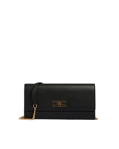 ELISABETTA FRANCHI BLACK GOLD METAL SHOULDER BAG