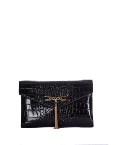 ELISABETTA FRANCHI POCHETTE IN ECOPELLE NERA