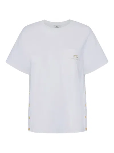Elisabetta Franchi Pocket Buttoned T-shirt In White