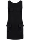Elisabetta Franchi Pocket-detail Boxy Crêpe Mini Dress In Black