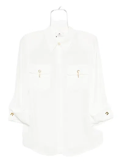 ELISABETTA FRANCHI POCKET-DETAIL THREE-QUARTER SLEEVE SHIRT