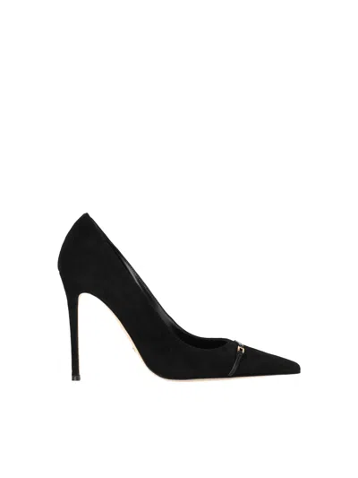 Elisabetta Franchi Pointed-toe Black High-heeled Pumps With Metallic Accent