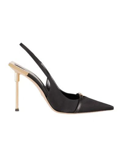 Elisabetta Franchi Pointed-toe High-heeled Sandals In Black