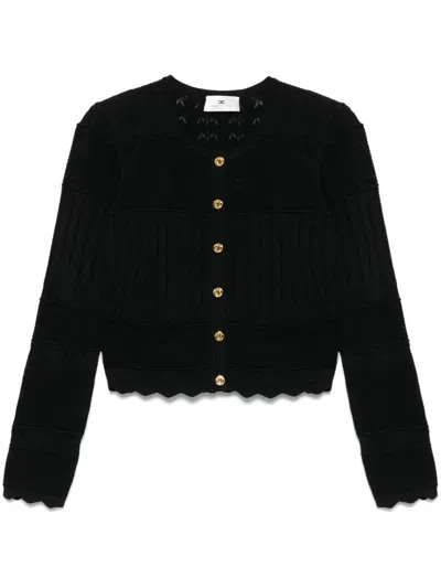 ELISABETTA FRANCHI POINTELLE-KNIT CARDIGAN