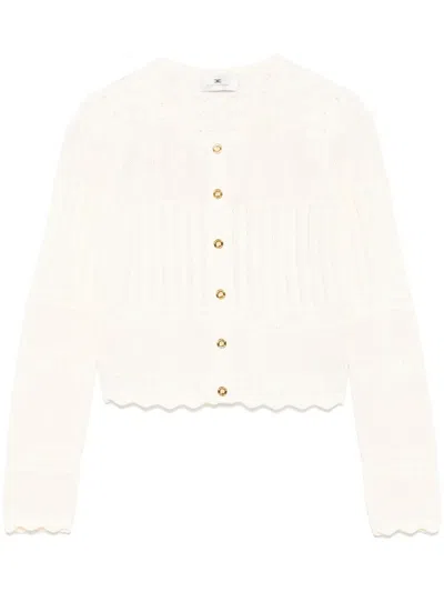 ELISABETTA FRANCHI POINTELLE-KNIT CARDIGAN