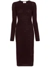 Elisabetta Franchi Pointelle-knit Midi Dress In Red