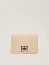 Elisabetta Franchi Logo Turn-lock Crossbody Bag In Crema