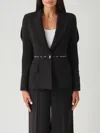 Elisabetta Franchi Crepe Blazer With Logo In Black