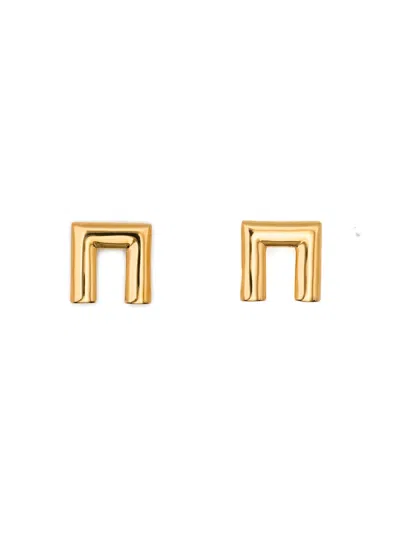 Elisabetta Franchi Polished-finish Stud Earrings In Gold