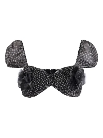 Elisabetta Franchi Polka Dot Print Top In Black