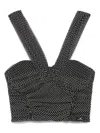 Elisabetta Franchi Draped Off-shoulder V-neck Cropped Top