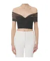 Elisabetta Franchi Top In Tulle Fabric With Polka Dot Print