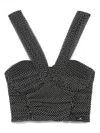 Elisabetta Franchi Draped Off-shoulder V-neck Cropped Top