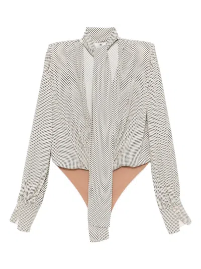 Elisabetta Franchi Polka-dot Top In Gray