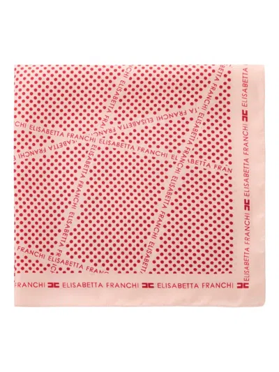 Elisabetta Franchi Polka-dot Twill Scarf In Red