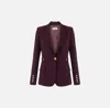 Elisabetta Franchi Burgundy Tailored Blazer With Gold Buttons And Peak Lapels In Brown