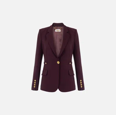 Elisabetta Franchi Polyester Jacket In Brown