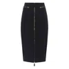 Elisabetta Franchi Lightweight Crepe Skirt With Black Zip In Black
