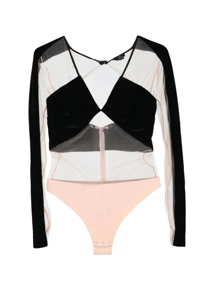 Elisabetta Franchi Polyester Stretch Bodysuit - Black In Multi