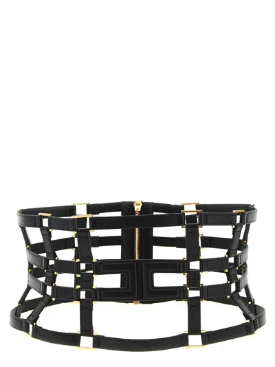 Elisabetta Franchi Polyethylene High-waist Women's Belt In Black