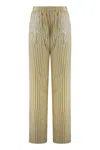 Elisabetta Franchi Poplin Cotton Trousers In Gold
