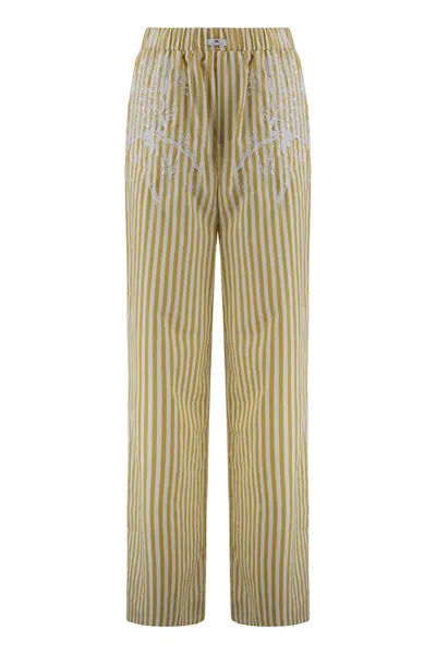 ELISABETTA FRANCHI ELISABETTA FRANCHI POPLIN COTTON TROUSERS