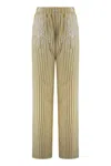 Elisabetta Franchi Poplin Cotton Trousers In Green