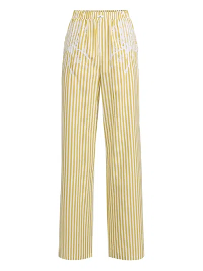 Elisabetta Franchi Poplin Embroidered Trousers