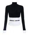 Elisabetta Franchi Poplin-insert Turtleneck Top