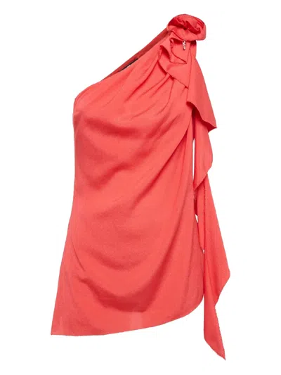 Pre-owned Elisabetta Franchi  Asymmetric Ruffled One-shoulder Top