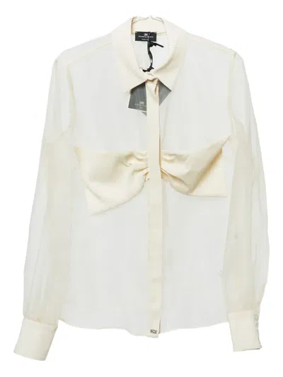 Pre-owned Elisabetta Franchi  Bow-detail Sheer Shirt