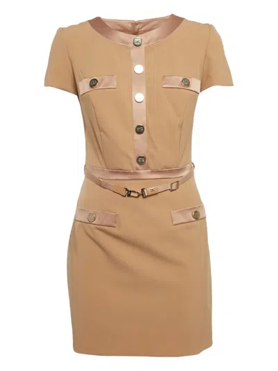 Pre-owned Elisabetta Franchi  Button-embellished Belted Mini Dress