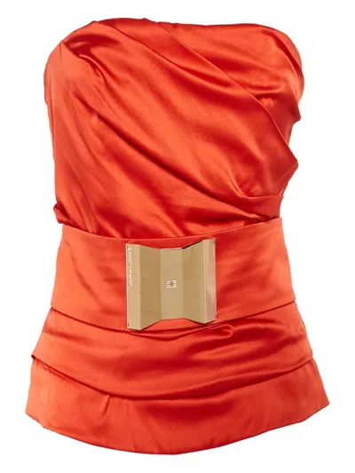 Pre-owned Elisabetta Franchi  Draped Strapless Top