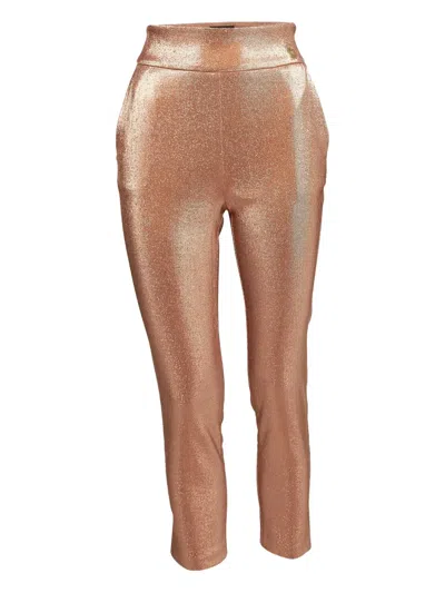 Pre-owned Elisabetta Franchi  Metallic Lurex Trousers In Pink