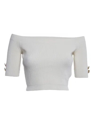 Pre-owned Elisabetta Franchi  Off-shoulder Ribbed Top