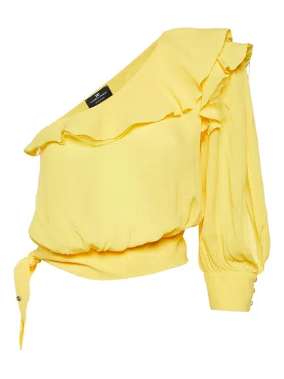 Pre-owned Elisabetta Franchi  Ruffled One-shoulder Blouse