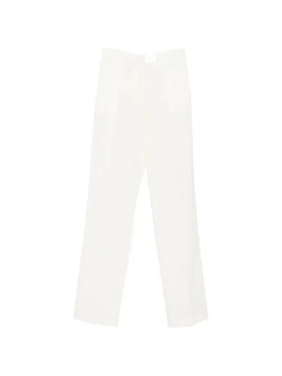 Elisabetta Franchi Pressed-crease Straight-leg Trousers In White
