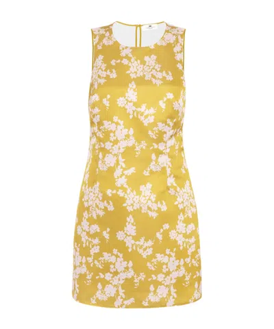 ELISABETTA FRANCHI ELISABETTA FRANCHI PRINTED DUCHESS SATIN DRESS