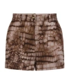 Elisabetta Franchi Brown Pants With Belt Loops And All-over Print In Viscose Stretch Woman In Brown